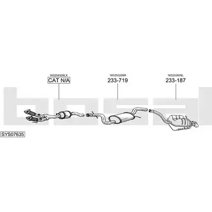 Выхлопная система BOSAL 8SAD 2S SYS07635 542150