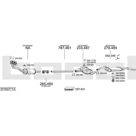 Выхлопная система BOSAL SYS07713 542216 O51 XZ изображение 0