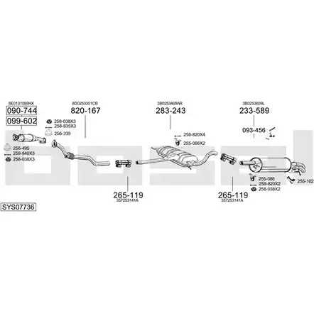 Выхлопная система BOSAL SYS07736 542232 Z VGJ1CW изображение 0