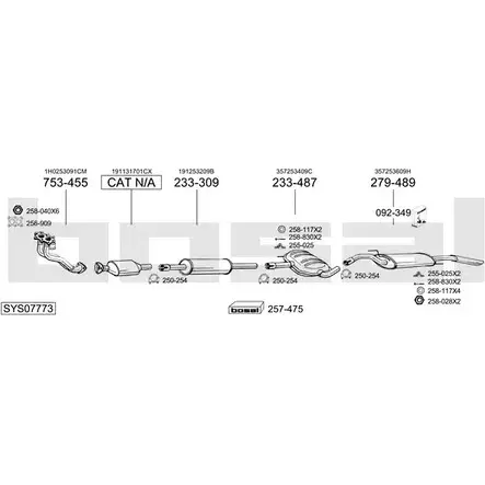 Выхлопная система BOSAL SYS07773 TENTL MW 542265 изображение 0
