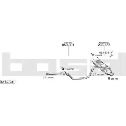 Система выпуска ОГ BOSAL 542426 N461PYO K04 UE SYS07981