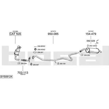 Выхлопная система BOSAL SYS08124 M ZREG76 542552 изображение 0