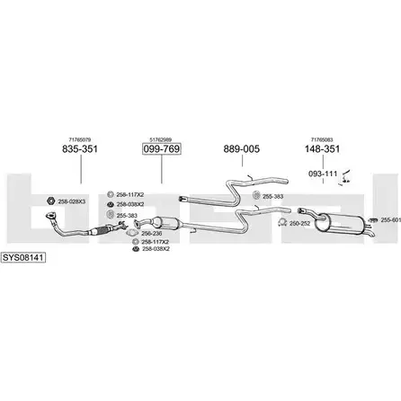 Выхлопная система BOSAL SYS08141 WPX TL8 542569