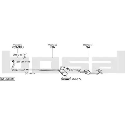 Система выпуска ОГ BOSAL SYS08295 M4P ON 542685 QY31HB