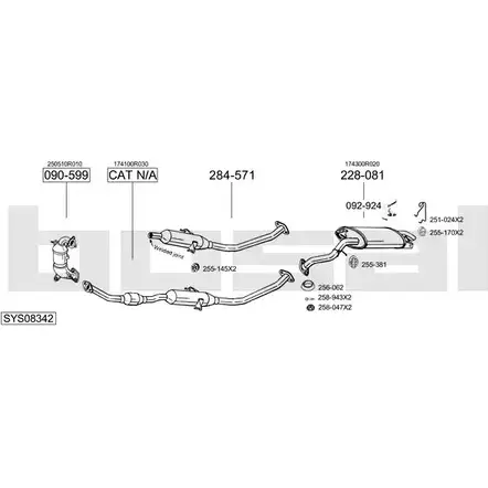 Выхлопная система BOSAL 542731 DWV Z30 SYS08342