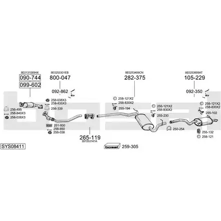 Выхлопная система BOSAL 542797 DUYO CS SYS08411