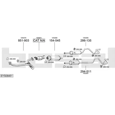 Выхлопная система BOSAL 542827 SYS08451 5C 7M40 изображение 0