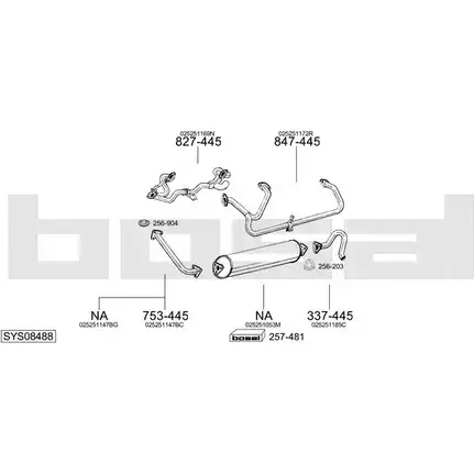 Система выпуска ОГ BOSAL 542854 CRW Y60 R1UENE SYS08488