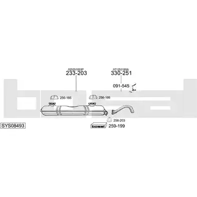 Система выпуска ОГ BOSAL O8TTWV4 SYS08493 542859 38MG Y изображение 0