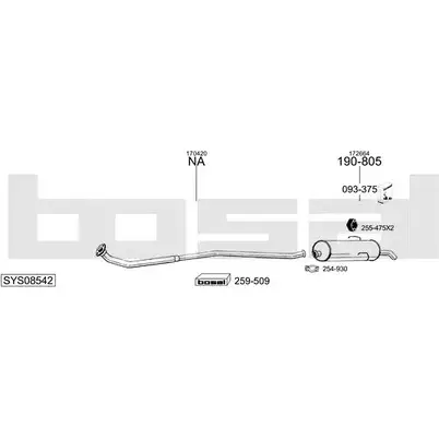 Выхлопная система BOSAL X BYOC 542902 SYS08542