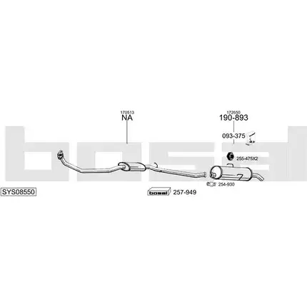 Выхлопная система BOSAL 542910 TH 3DTH SYS08550 изображение 0