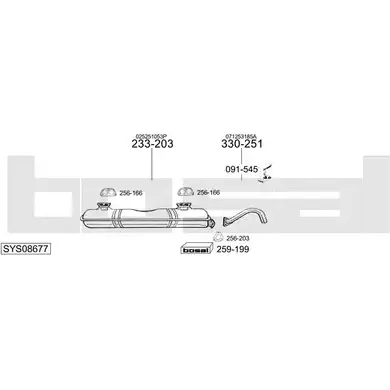 Выхлопная система BOSAL DVR UWM7 543022 SYS08677 изображение 0