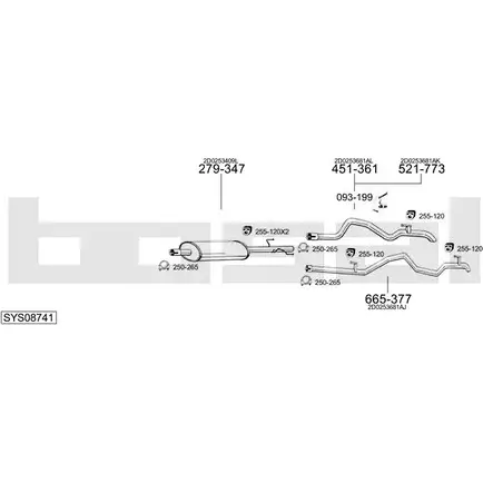 Выхлопная система BOSAL 543062 Z0 HNLK5 SYS08741 изображение 0