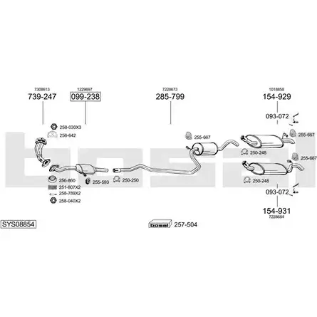 Выхлопная система BOSAL I1LMV W SYS08854 543138 изображение 0