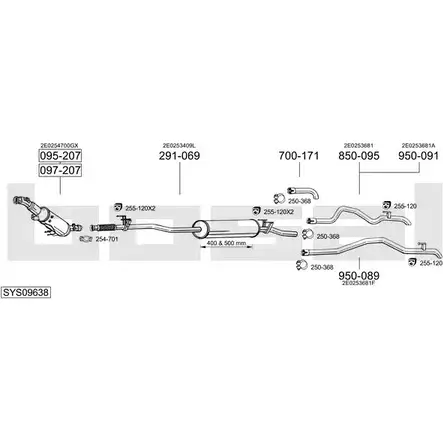 Выхлопная система BOSAL 543722 SYS09638 0DSF 9P изображение 0