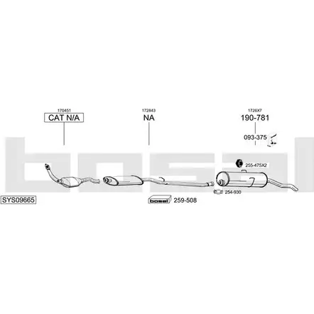 Выхлопная система BOSAL D 6KFZJJ 543741 SYS09665 изображение 0