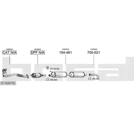 Система выпуска ОГ BOSAL 543807 NW 3PRR SYS09750 J6HBXCD изображение 0