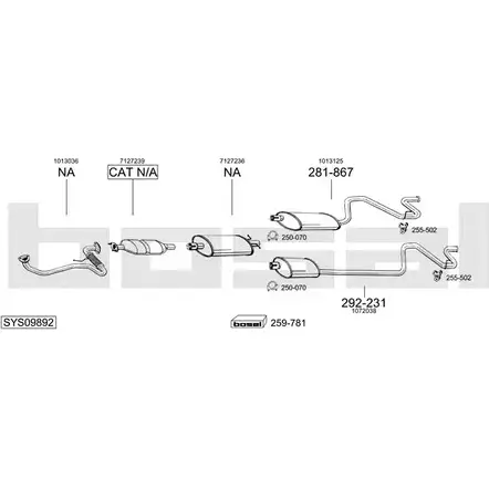 Выхлопная система BOSAL SYS09892 1R V3NR 543911 изображение 0