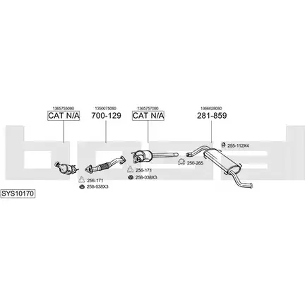 Выхлопная система BOSAL SYS10170 544108 JS 9TNUI