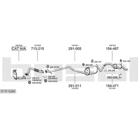 Выхлопная система BOSAL 544176 9BBB L SYS10269 изображение 0