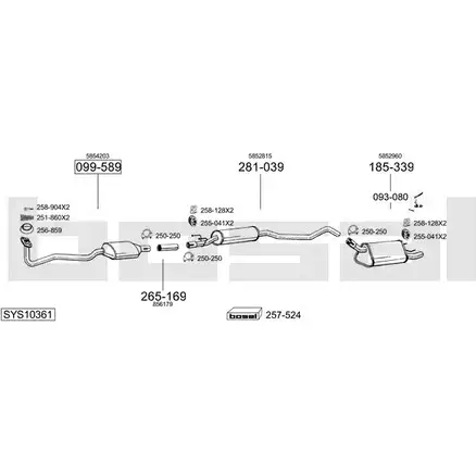 Выхлопная система BOSAL 544256 9VET 5W SYS10361 изображение 0