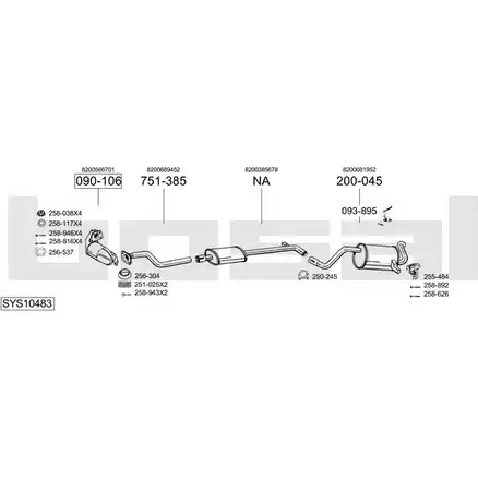 Выхлопная система BOSAL D3E YPP SYS10483 544352