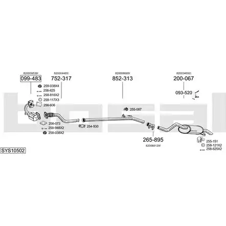 Выхлопная система BOSAL SYS10502 544366 8CXRD SG изображение 0