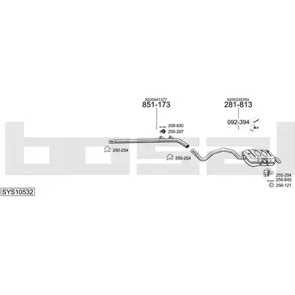 Выхлопная система BOSAL S5L7 P9 544392 SYS10532 изображение 0