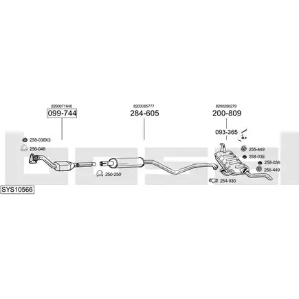 Выхлопная система BOSAL SYS10566 544419 IQ4A4U F изображение 0