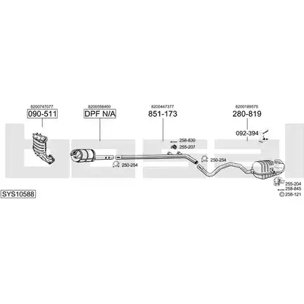 Выхлопная система BOSAL SYS10588 98 21QCQ 544439 изображение 0