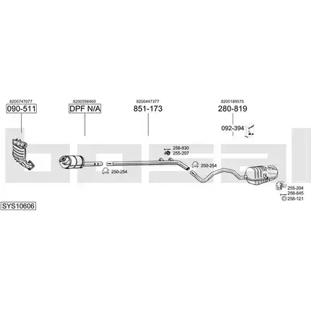 Выхлопная система BOSAL SYS10606 E76R YAA 544453 изображение 0