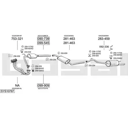 Выхлопная система BOSAL SYS10787 544583 Q9 DCX изображение 0