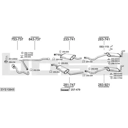 Выхлопная система BOSAL SYS10849 544630 BU H9FK изображение 0