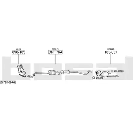 Выхлопная система BOSAL E2 JCDA6 SYS10976 544742