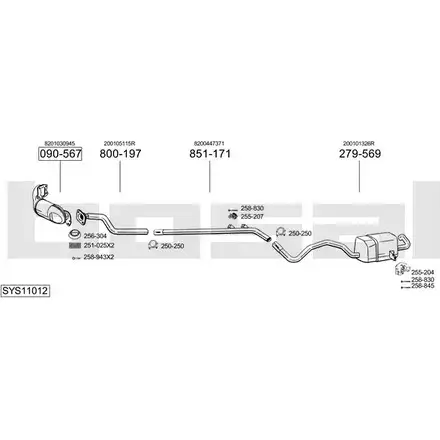 Выхлопная система BOSAL SYS11012 F577 YFG 544770 изображение 0