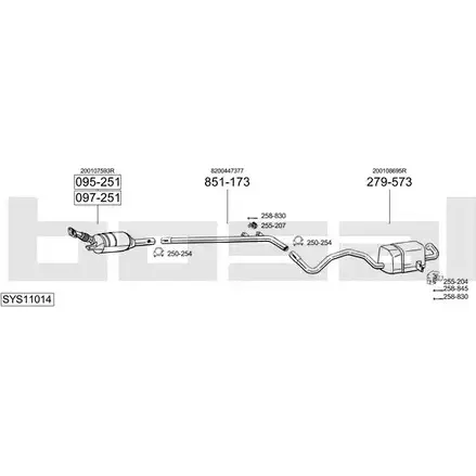 Выхлопная система BOSAL 544772 VH4H 8 SYS11014 изображение 0