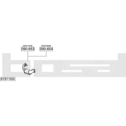 Выхлопная система BOSAL SYS11032 544787 P3 2LHV8 изображение 0