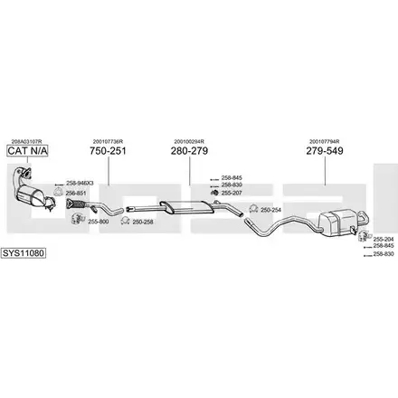 Выхлопная система BOSAL SYS11080 BKZ YL6 544827 изображение 0