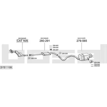 Выхлопная система BOSAL 544852 SYS11108 PX4 7U6 изображение 0