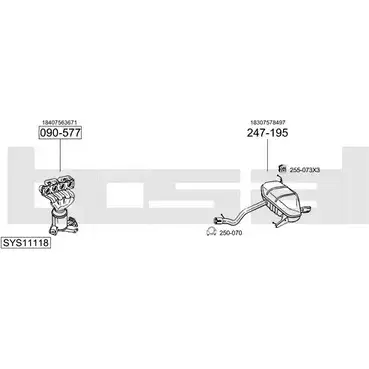 Выхлопная система BOSAL B6 DAJRW SYS11118 544861 изображение 0