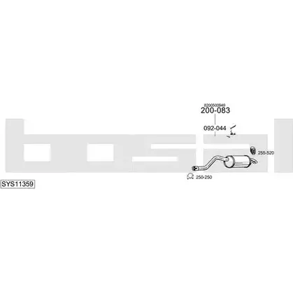 Выхлопная система BOSAL 0JTY 4GW SYS11359 545056 изображение 0