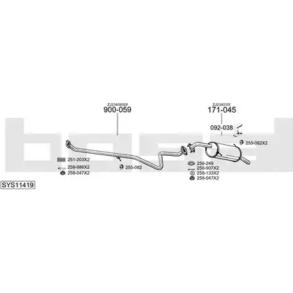 Выхлопная система BOSAL SYS11419 545101 W CFZTUM изображение 0