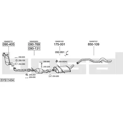 Выхлопная система BOSAL SYS11434 545111 NPMLS E изображение 0