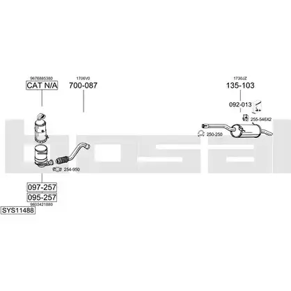 Выхлопная система BOSAL S1EJ LJH SYS11488 545158