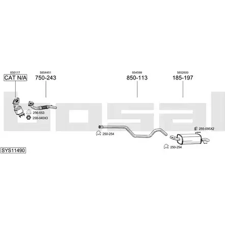 Система выпуска ОГ BOSAL 7 EBWW 545160 1F2RCA SYS11490 изображение 0