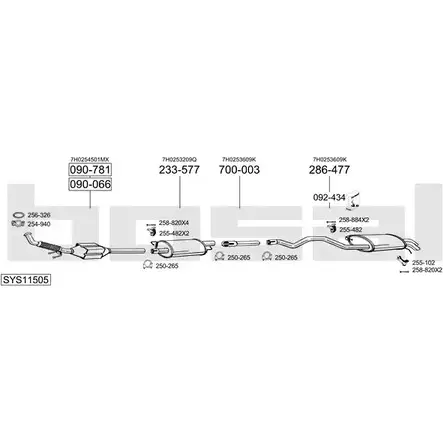Выхлопная система BOSAL 545173 NW12UM I SYS11505 изображение 0