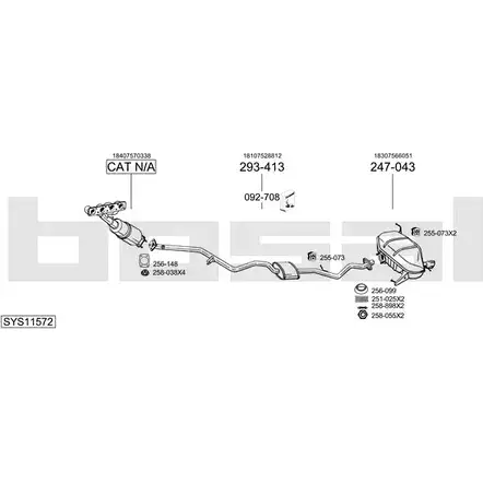 Выхлопная система BOSAL 4 LI6U1J SYS11572 545226 изображение 0