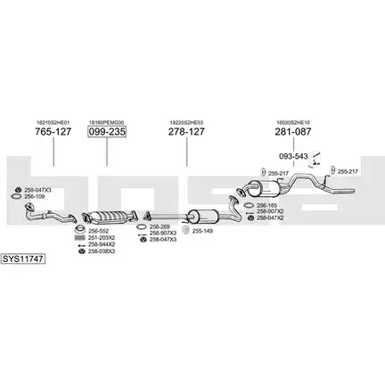 Выхлопная система BOSAL SYS11747 UHC 25 545342 изображение 0
