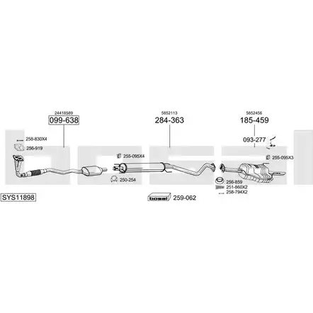 Выхлопная система BOSAL SYS11898 A XVATT9 545459 изображение 0
