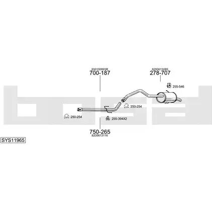 Выхлопная система BOSAL SYS11965 4B7J9 O 545506